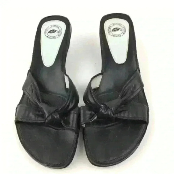 Nurture Heels Sz 8.5 Leather Slides Made In Brazil - Picture 2 of 8